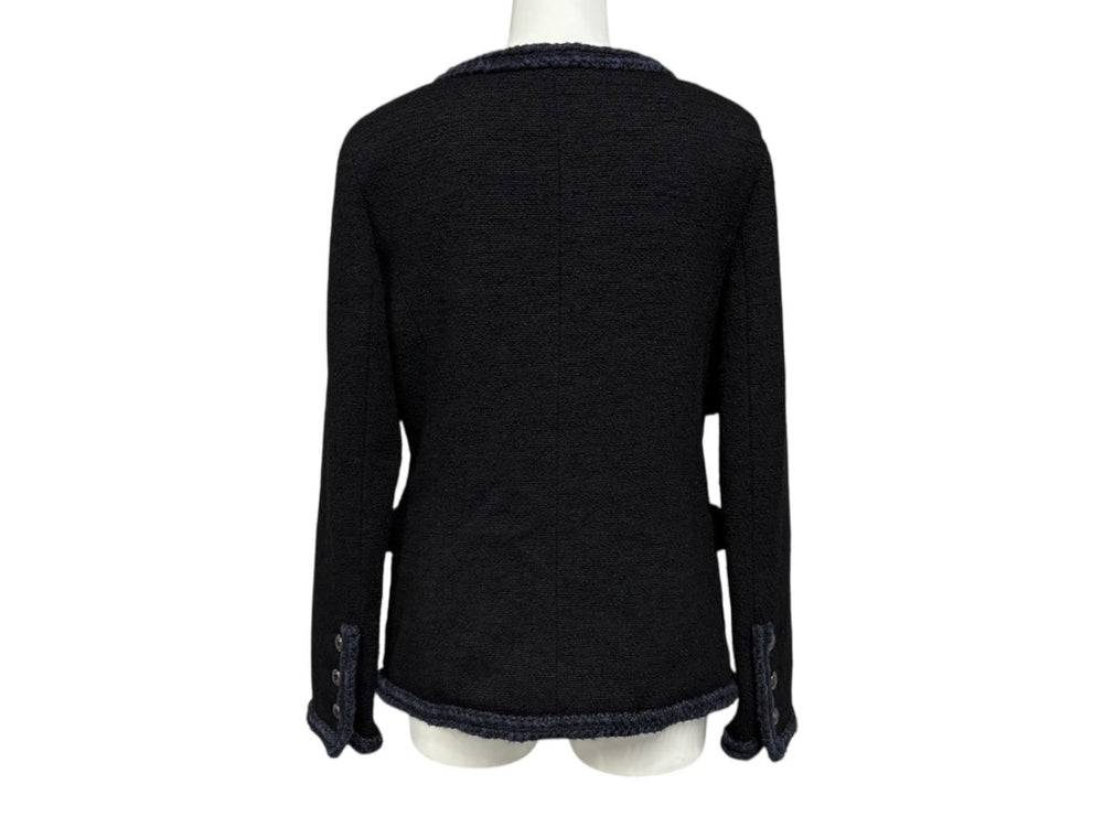 極美品 CHANEL シャネル ツイードジャケット P79356V71693 サイズ36 セーラーカラー ココマーク ブラック ホワイト 中古 4b011494