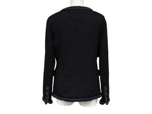 極美品 CHANEL シャネル ツイードジャケット P79356V71693 サイズ36 セーラーカラー ココマーク ブラック ホワイト 中古 4b011494