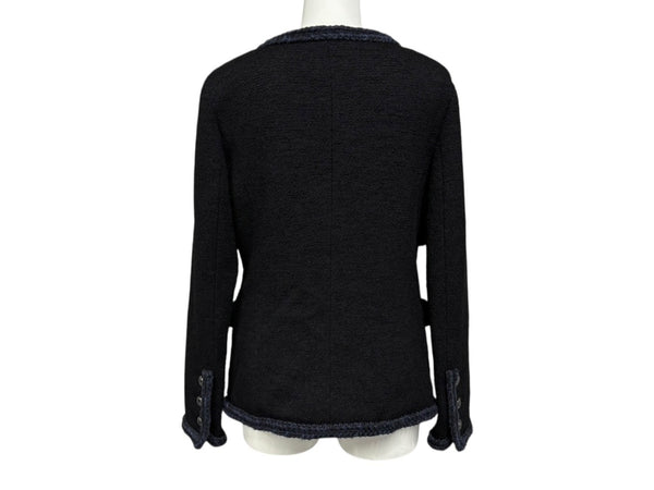 極美品 CHANEL シャネル ツイードジャケット P79356V71693 サイズ36 セーラーカラー ココマーク ブラック ホワイト 中古 4b011494
