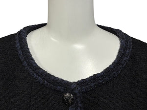 極美品 CHANEL シャネル ツイードジャケット P79356V71693 サイズ36 セーラーカラー ココマーク ブラック ホワイト 中古 4b011494