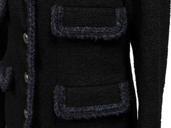 極美品 CHANEL シャネル ツイードジャケット P79356V71693 サイズ36 セーラーカラー ココマーク ブラック ホワイト 中古 4b011494