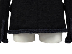 極美品 CHANEL シャネル ツイードジャケット P79356V71693 サイズ36 セーラーカラー ココマーク ブラック ホワイト 中古 4b011494