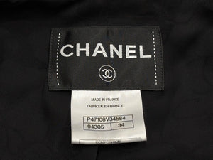 極美品 CHANEL シャネル ツイードジャケット P79356V71693 サイズ36 セーラーカラー ココマーク ブラック ホワイト 中古 4b011494