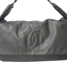 Load image into Gallery viewer, CHANEL シャネル ショルダーバッグ チェーンショルダーバッグ ワンショルダー グレー ソフトキャビアスキン シルバー金具 中古
