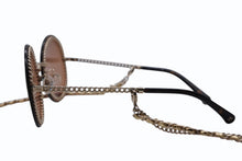 Load image into Gallery viewer, CHANEL シャネル ラウンド サングラス アイウェア 4245 c.395/3 サイズ58□18 135 ココマーク ブラウン チェーン付き 美品 中古 4b011776