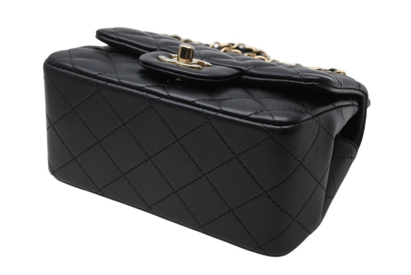 新品同様 CHANEL シャネル ミニマトラッセ16 Sフラップ Sチェーンショルダーバッグ ランダム番台 ココマーク ラムスキン ブラック 中古 4b011816