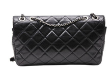 Load image into Gallery viewer, CHANEL シャネル Sフラップ Wチェーンショルダーバッグ 21番台 ココマーク カーフスキン ブラック シルバー金具 美品 中古 4b011815