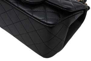 新品同様 CHANEL シャネル ミニマトラッセ16 Sフラップ Sチェーンショルダーバッグ ランダム番台 ココマーク ラムスキン ブラック 中古 4b011816