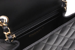 新品同様 CHANEL シャネル ミニマトラッセ16 Sフラップ Sチェーンショルダーバッグ ランダム番台 ココマーク ラムスキン ブラック 中古 4b011816