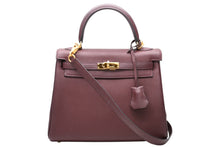 Load image into Gallery viewer, 新品同様品 HERMES エルメス KELLY ケリー25 2WAYハンドバッグ 内縫い トゴ ルージュアッシュゴールド金具 A刻印 4b012348