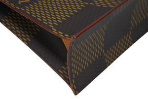 極美品 LOUIS VUITTON ルイヴィトン×NIGO ダミエジャイアント トートバッグ N40355 ブラウン ベージュ PVCコーティングキャンバス ヌメ革 ブラック金具 中古 4b011644