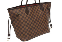 Load image into Gallery viewer, 極美品 LOUIS VUITTON ルイヴィトン ダミエ ネヴァーフルMM トートバッグ N51105 PVC レザー ブラウン ゴールド金具 中古 4b011620