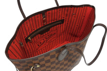 Load image into Gallery viewer, 極美品 LOUIS VUITTON ルイヴィトン ダミエ ネヴァーフルMM トートバッグ N51105 PVC レザー ブラウン ゴールド金具 中古 4b011620