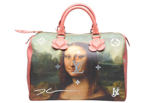 極美品 LOUIS VUITTON ルイヴィトン モナリザ スピーディ30 ボストンバッグ マスターズコレクション M43372 ピンク 中古 4b011746
