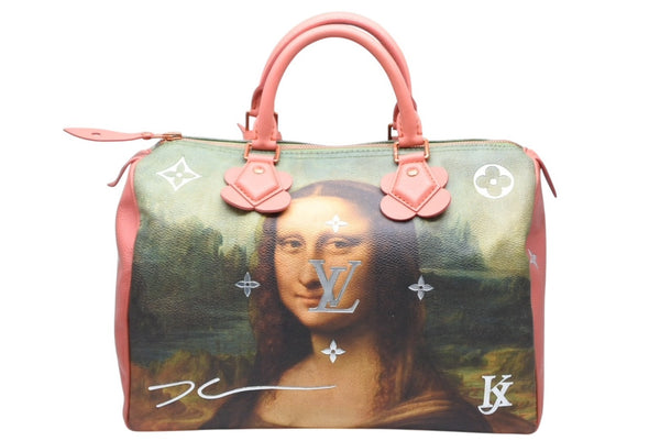 極美品 LOUIS VUITTON ルイヴィトン モナリザ スピーディ30 ボストンバッグ マスターズコレクション M43372 ピンク 中古 4b011746
