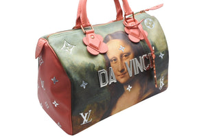 極美品 LOUIS VUITTON ルイヴィトン モナリザ スピーディ30 ボストンバッグ マスターズコレクション M43372 ピンク 中古 4b011746