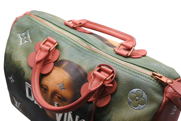 極美品 LOUIS VUITTON ルイヴィトン モナリザ スピーディ30 ボストンバッグ マスターズコレクション M43372 ピンク 中古 4b011746