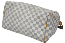 Load image into Gallery viewer, LOUIS VUITTON ルイヴィトン ダミエ アズール スピーディ30 ハンドバッグ N41533 ホワイト ゴールド金具 ロゴ 美品 中古 4b011890