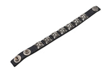 Load image into Gallery viewer, CHROME HEARTS クロムハーツ PYRAMID STUDS ピラミッドスタッズ レザーブレスレット 重量約42.8g シルバー925 ブラック 美品 中古 4b011729