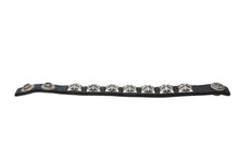 Load image into Gallery viewer, CHROME HEARTS クロムハーツ PYRAMID STUDS ピラミッドスタッズ レザーブレスレット 重量約42.8g シルバー925 ブラック 美品 中古 4b011729