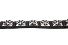 Load image into Gallery viewer, CHROME HEARTS クロムハーツ PYRAMID STUDS ピラミッドスタッズ レザーブレスレット 重量約42.8g シルバー925 ブラック 美品 中古 4b011729