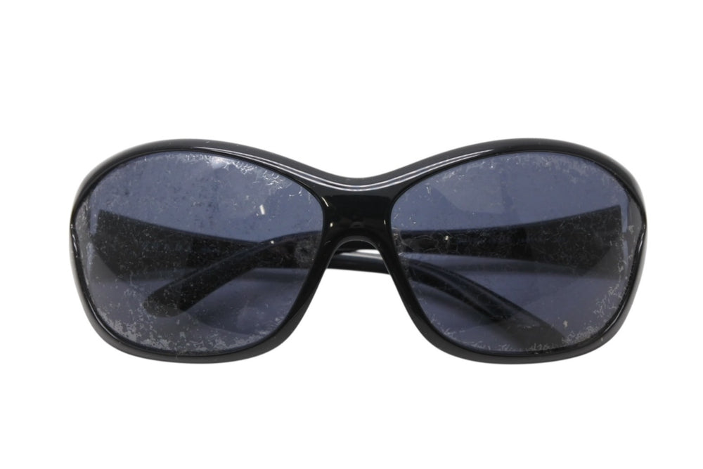PRADA プラダ ロゴ サングラス ブラック プラスチック 68□14 SPR25G アイウェア 小物 美品 中古 4b010907