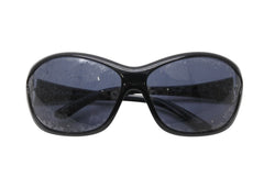 PRADA プラダ ロゴ サングラス ブラック プラスチック 68□14 SPR25G アイウェア 小物 美品 中古 4b010907