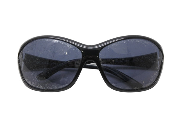 PRADA プラダ ロゴ サングラス ブラック プラスチック 68□14 SPR25G アイウェア 小物 美品 中古 4b010907