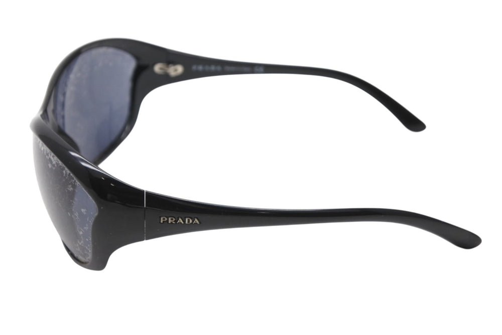 PRADA プラダ ロゴ サングラス ブラック プラスチック 68□14 SPR25G アイウェア 小物 美品 中古 4b010907