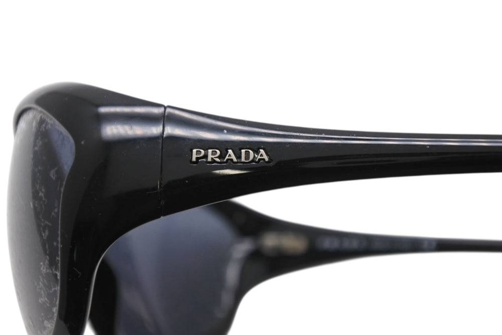 PRADA プラダ ロゴ サングラス ブラック プラスチック 68□14 SPR25G アイウェア 小物 美品 中古 4b010907
