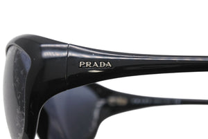 PRADA プラダ ロゴ サングラス ブラック プラスチック 68□14 SPR25G アイウェア 小物 美品 中古 4b010907