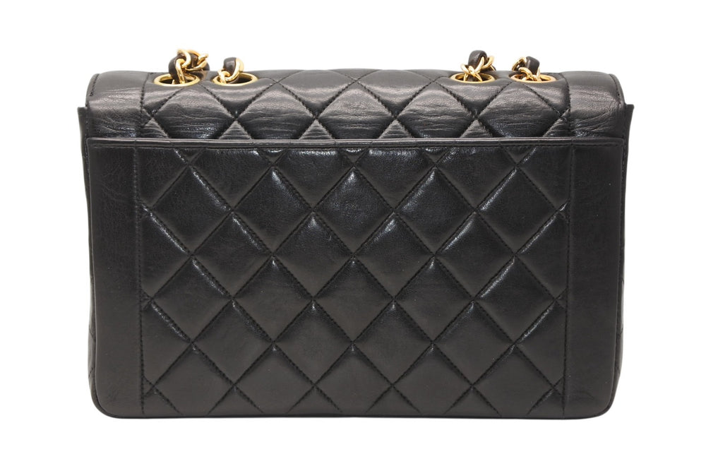 極美品 CHANEL シャネル Wチェーン マトラッセ 23cm ショルダーバッグ ココマーク 4番台 ラムスキン ブラック ゴールド金具 中古 4b012067