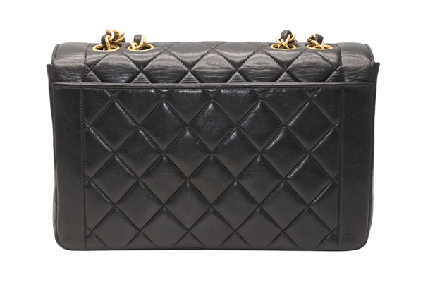 極美品 CHANEL シャネル Wチェーン マトラッセ 23cm ショルダーバッグ ココマーク 4番台 ラムスキン ブラック ゴールド金具 中古 4b012067