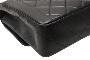 極美品 CHANEL シャネル Wチェーン マトラッセ 23cm ショルダーバッグ ココマーク 4番台 ラムスキン ブラック ゴールド金具 中古 4b012067