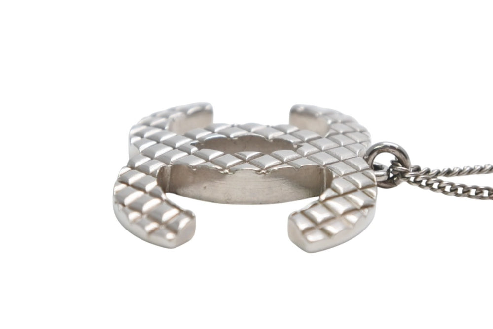 CHANEL Coco Mark Necklace Weight approx. 15.0g 07C stamp Total length approx. 47.5cm Matelasse Metal Silver Good Condition Used 4b011941