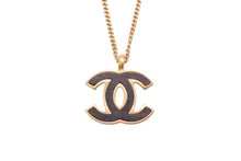 Load image into Gallery viewer, 極美品 CHANEL シャネル ココマーク ネックレス 重量約4.9g 01A刻印 全長約42.5cm GP メタル ウッド アクセサリー 中古 4b011943