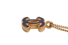 Load image into Gallery viewer, 極美品 CHANEL シャネル ココマーク ネックレス 重量約4.9g 01A刻印 全長約42.5cm GP メタル ウッド アクセサリー 中古 4b011943