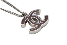 Load image into Gallery viewer, 極美品 CHANEL シャネル ココマーク ネックレス 重量約6.1g 02C刻印 全長約43.5cm メタル シルバー ブラウン 中古 4b011937