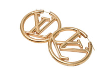 画像をギャラリービューアに読み込む, 極美品 LOUIS VUITTON ルイヴィトン ブックル ドレイユ フープ ルイーズ ピアス 両耳 GP 12.3g ゴールド 中古 4b011800