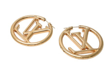 画像をギャラリービューアに読み込む, 極美品 LOUIS VUITTON ルイヴィトン ブックル ドレイユ フープ ルイーズ ピアス 両耳 GP 12.3g ゴールド 中古 4b011800