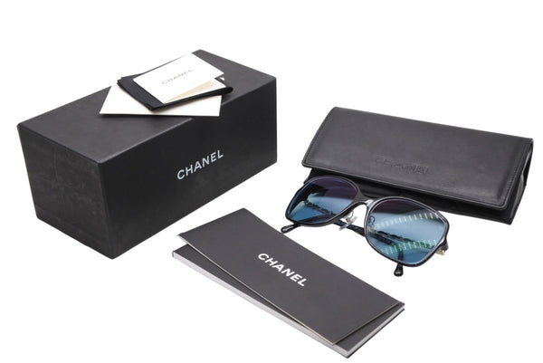 極美品 CHANEL シャネル 度入り眼鏡 アイウェア 5210-Q-A c.622/S4 サイズ57□17 135 ココマーク チェーンテンプル 中古 4b011984