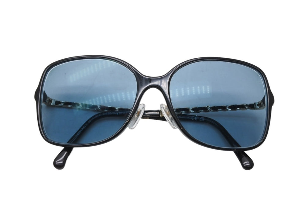 極美品 CHANEL シャネル 度入り眼鏡 アイウェア 5210-Q-A c.622/S4 サイズ57□17 135 ココマーク チェーンテンプル 中古 4b011984