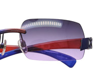 Load image into Gallery viewer, CHANEL シャネル リムレス サングラス アイウェア 4048 c.187/90 サイズ59□16 125 ココマーク レッド ブルー 美品 中古 4b011990