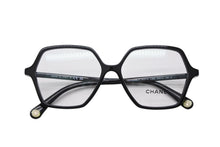Load image into Gallery viewer, CHANEL シャネル 伊達メガネ アイウェア 3447-A c.622 サイズ53□14 140 ココマーク ブラック 美品 中古 4b011986