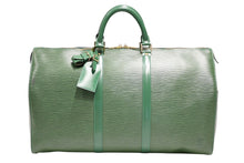 画像をギャラリービューアに読み込む, LOUIS VUITTON ルイヴィトン キーポル50 ボストンバッグ M42964 ボルネオグリーン エピレザー ゴールド金具 美品 中古 4b012237