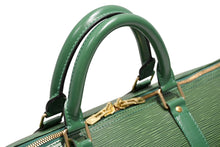 画像をギャラリービューアに読み込む, LOUIS VUITTON ルイヴィトン キーポル50 ボストンバッグ M42964 ボルネオグリーン エピレザー ゴールド金具 美品 中古 4b012237