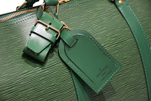 画像をギャラリービューアに読み込む, LOUIS VUITTON ルイヴィトン キーポル50 ボストンバッグ M42964 ボルネオグリーン エピレザー ゴールド金具 美品 中古 4b012237