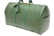 画像をギャラリービューアに読み込む, LOUIS VUITTON ルイヴィトン キーポル50 ボストンバッグ M42964 ボルネオグリーン エピレザー ゴールド金具 美品 中古 4b012237