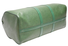 画像をギャラリービューアに読み込む, LOUIS VUITTON ルイヴィトン キーポル50 ボストンバッグ M42964 ボルネオグリーン エピレザー ゴールド金具 美品 中古 4b012237