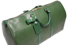画像をギャラリービューアに読み込む, LOUIS VUITTON ルイヴィトン キーポル50 ボストンバッグ M42964 ボルネオグリーン エピレザー ゴールド金具 美品 中古 4b012237